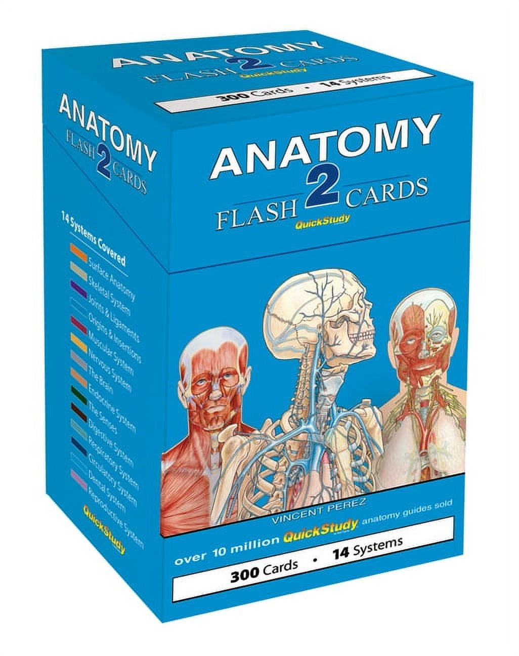 VINCENT PEREZ Anatomy 2 Flash Cards QuickStudy Reference Tool, 9781423232469, 1423232461, Paperback, First Edition edition