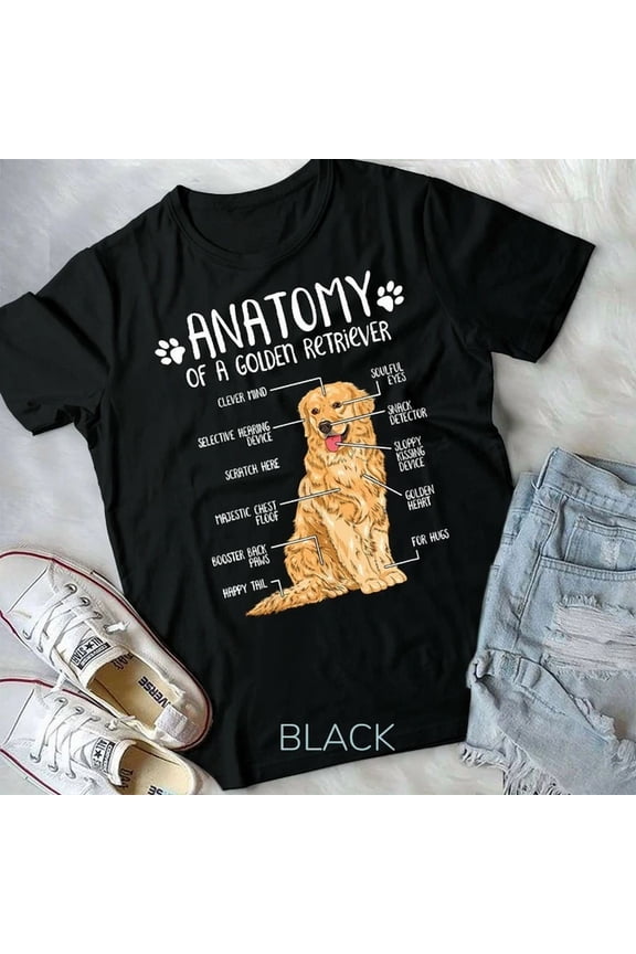 Anatomy Golden Retriever Dog Lover Gift Unisex Form T-Shirt