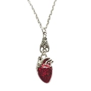 Anatomy Heart Necklace with Elegant Crystals for Trendy Women Seek Unique and Passionate Gothic Jewelry Accessories
