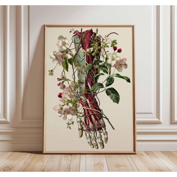 Anatomy Human Body Educational Medical Print Doctor Office Vintage Style Decor, Unframed Paper Poster 8x10in