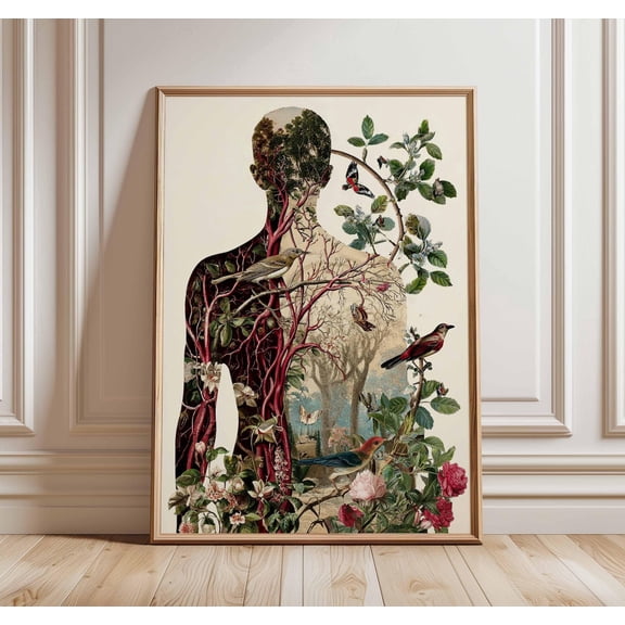 Anatomy Human Body Educational Medical Print Doctor Office Vintage Style Decor, Unframed Paper Poster 8x10in