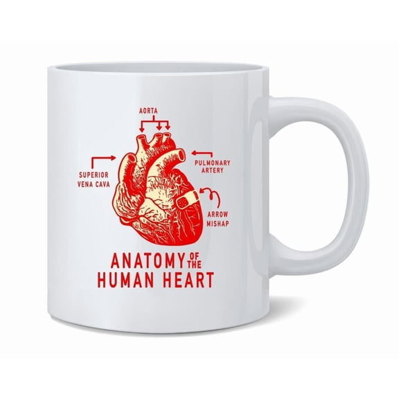 Anatomy Human Heart Love Funny Arrow Cupid Coffee Mug 12oz