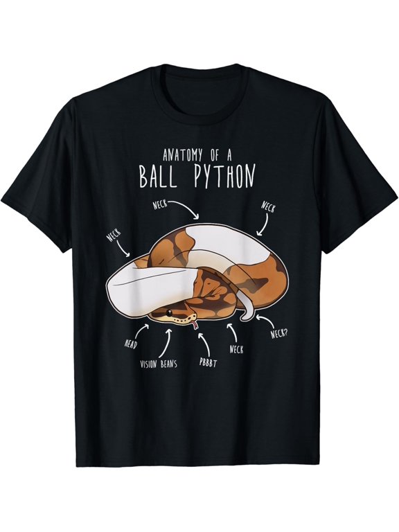 Anatomy Lover Of A Piebald Ball Python Reptile Snake Theme T-Shirt, Size S-5XL