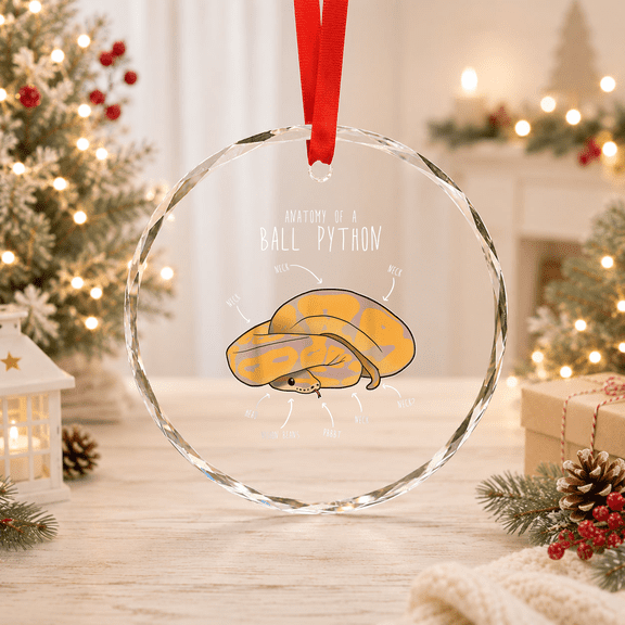 Anatomy Of A Banana Ball Python Funny Reptile Snake Glass Ornament