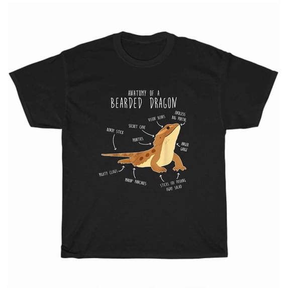 Anatomy Of A Bearded Dragon Pet Reptile Lizard Lover T-Shirt Unisex Tee ...