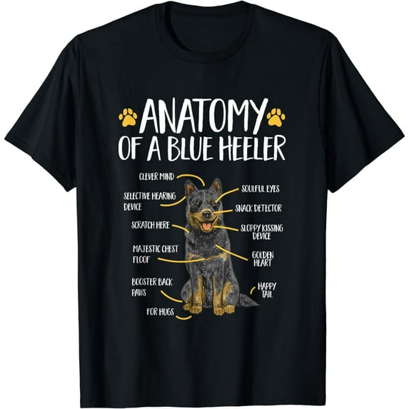 Anatomy Of A Blue Heeler Australian Cattle Dog T-Shirt