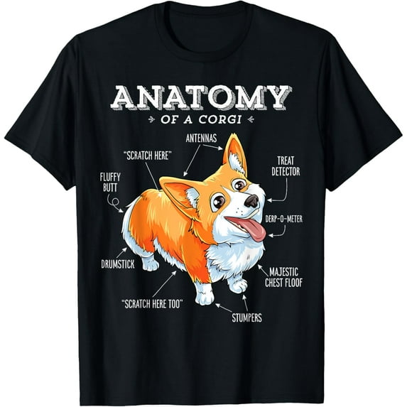 Anatomy Of A Corgi Funny Dog Lovers Men Women Boys Girls T-Shirt