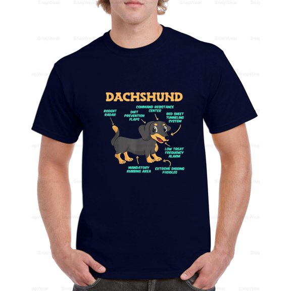 Anatomy Of A Dachshund Hunting Dog Owner Wiener Sausage Doxie Funny T-Shirt Unisex, up to 5XL