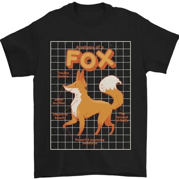 Anatomy Of A Fox Foxes Mens Womens S-5XL T-Shirt
