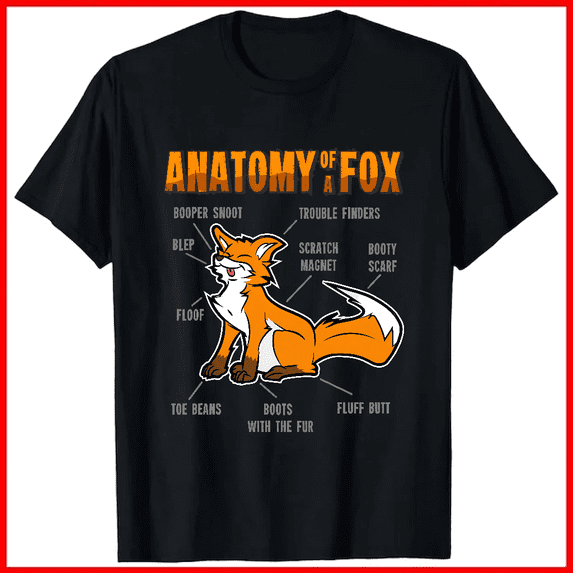 Anatomy Of A Fox Funny Furry Fursona Cute Animal Diagram Art Unisex T ...