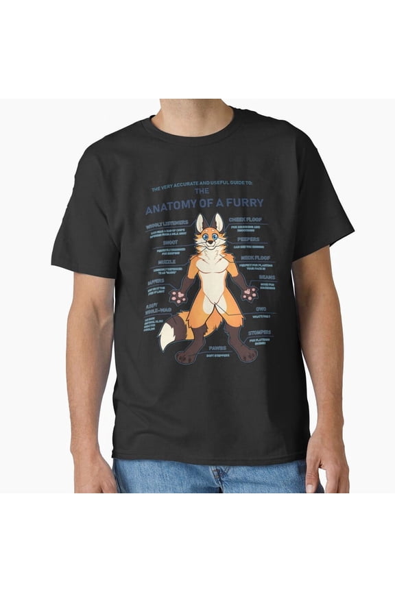 Anatomy Of A Furry Funny Animal Art Creative Cartoon Fandom Fursuit Unisex T-Shirt, for men & women, up to size 5XL
