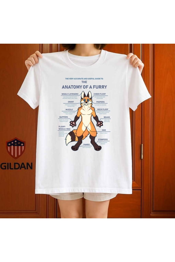 Anatomy Of A Furry Funny Cartoon Creature Fandom Graphic T Shirt,for unisex up to 5XL