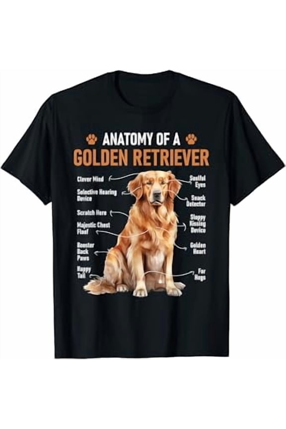 Anatomy Of A Golden Retriever - Dog Breeder Pet Canine Lover T-Shirt