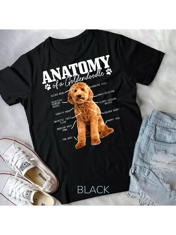 Anatomy Of A Goldendoodle Funny Cute Dog Doodle Mom Dad T-Shirt Unisex T-shirt
