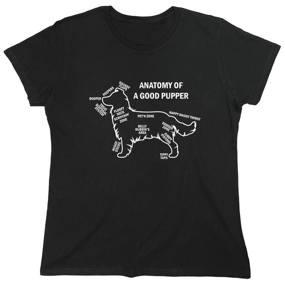 Anatomy Of A Good Pupper Sarcastic Humor Novelty Funny Women's Casual Tees