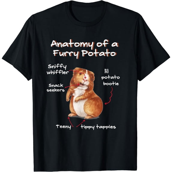 Anatomy Of A Guinea Pig Funny Furry Potato Pet Gift T-Shirt