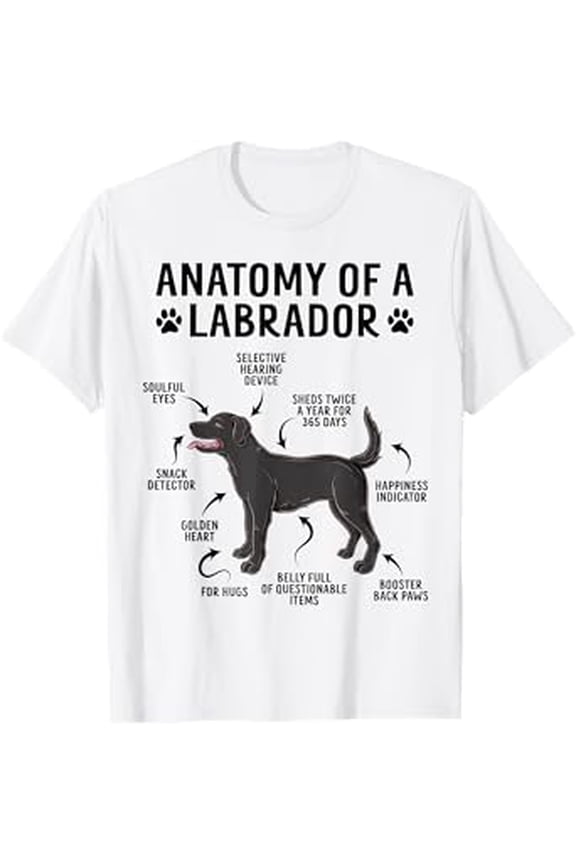 Anatomy Of A Labrador Retriever Funny Black Labrador Dog T-Shirt All Size S-5XL
