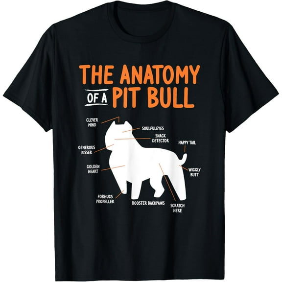 Anatomy Of A Pitbull Funny Pit Bull Pet Dog Lover T-Shirt