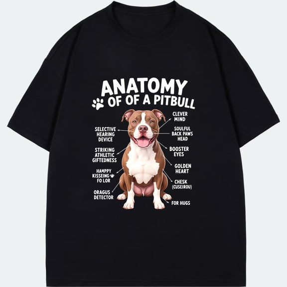 Anatomy Of A Pitbull T Shirt Black Dog Anatomy Diagram With Labels And Text For Dog Lovers And Pet Owners
