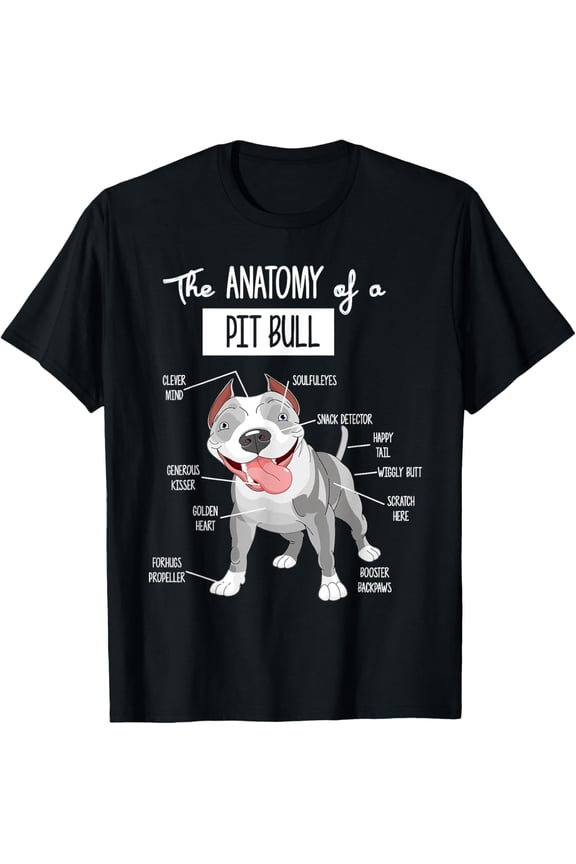 Anatomy Of A Pitbull T-shirt Dog Lover Tee T-ShirtMen and women, Black T-shirt, size: Extra large S-4XL