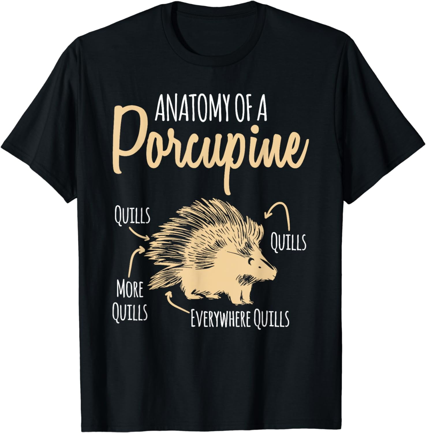 Anatomy Of A Porcupine Porcupine T-Shirt - Walmart.com