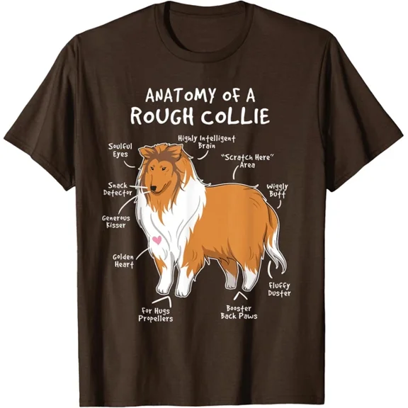 Anatomy Of A Rough Collie Funny Dog Puppy Gift T Shirt Unisex S-5XL Hot Trending Shirt, Vintage Birthday Gift