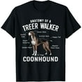thumbnail image 1 of Anatomy Of A Treeing Walker Coonhound T-ShirtMen's and women's gift, black and white T-shirt, size: Extra large S-4XL, 1 of 4