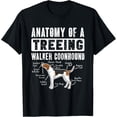 thumbnail image 1 of Anatomy Of A Treeing Walker Coonhound T-ShirtMen's and women's gift, black and white T-shirt, size: Extra large S-4XL, 1 of 4
