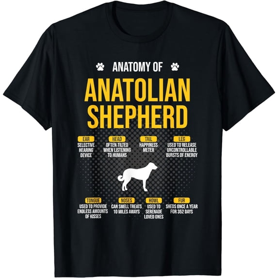 Anatomy Of Anatolian Shepherd Dog Lover T-Shirt