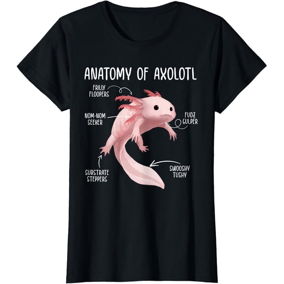 Anatomy Of Axolotl For Kids Aquarium Pet Animal T-Shirt