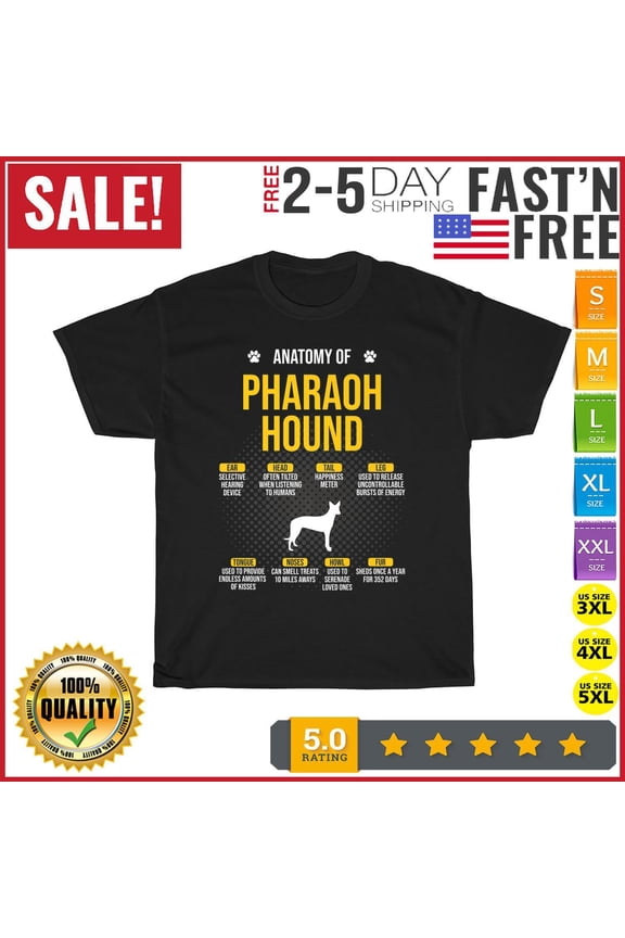 Anatomy Of Pharaoh Hound Funny Dog Lover Vintage T Shirt Men Women Fashion NEW