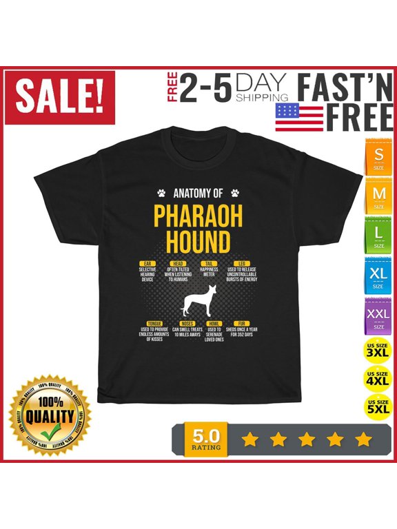 Anatomy Of Pharaoh Hound Funny Dog Lover Vintage T Shirt Men Women Fashion NEW