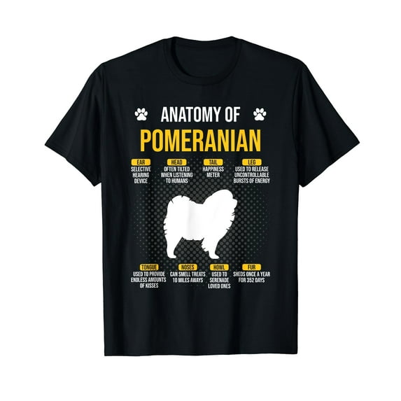 Anatomy Of Pomeranian Dog Lover T-Shirt