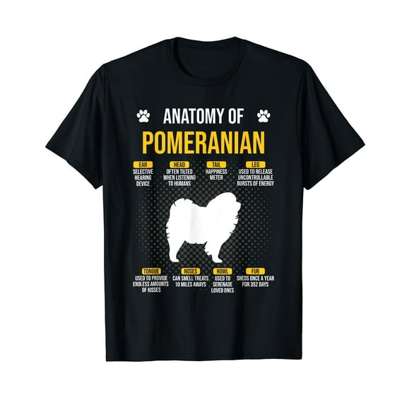 Anatomy Of Pomeranian Dog Lover T-Shirt