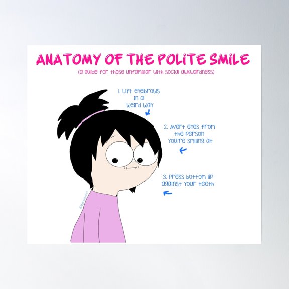 Anatomy Of The Polite Smile Poster Wall Art, Modern Wall Decor, 24x36 UNFRAMED