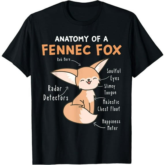 Anatomy Of a Fennec Fox Cute Fennec Fox Lover Gift Unisex T-Shirt for Men Women Kids