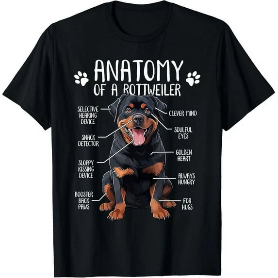 Anatomy Rottweiler Dog Owner Rottie Dad Mom Pet Lover Gift Unisex T ...