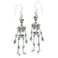 thumbnail image 1 of Anatomy Skeleton Bones .925 Sterling Silver Gothic Moving Parts Spooky Earrings Jewelry Female, 1 of 3