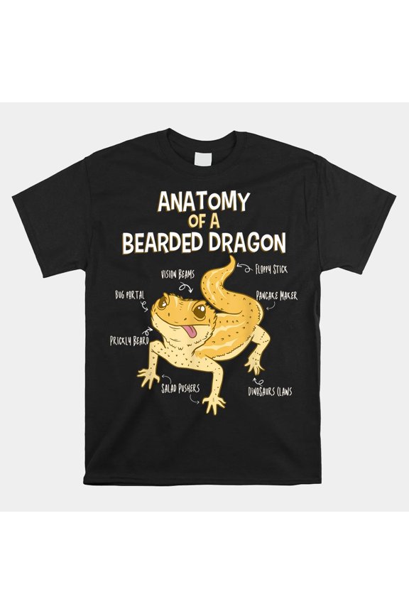 Anatomy of a Bearded Dragon Funny Pet Lizard Owner Gift Unisex T-Shirt, Size S-5XL