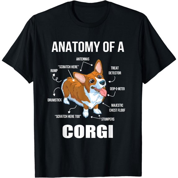 Anatomy of a Corgi T-Shirt Funny Dog Shirt