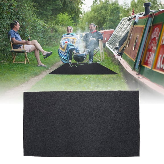 Anauto Fireproof Heat BBQ Gas Grill Splatter Mat Mat Backyard Floor Protective Rug