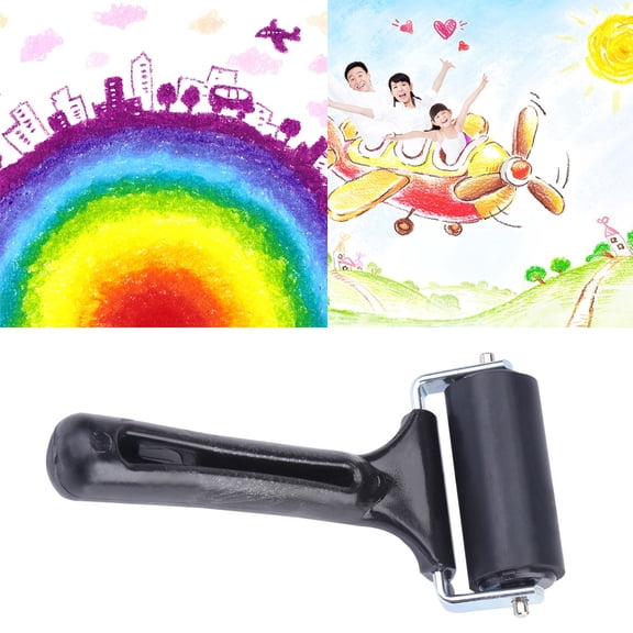 Anauto Roller Brush,Rubber Brayer,Rubber Brayer Roller Paint Brush Ink Applicator Art Craft Oil Painting Tool