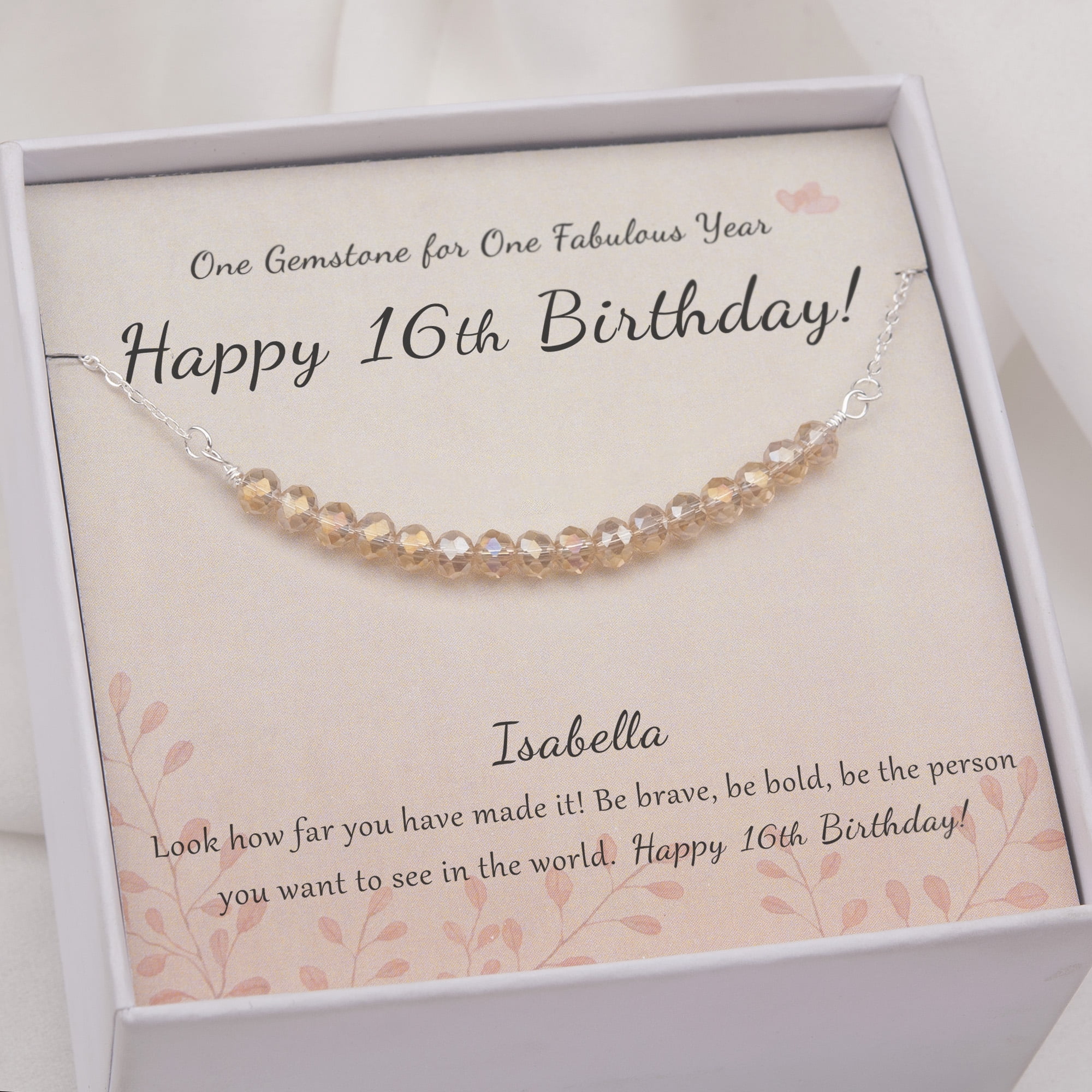 Anavia 16th Birthday Gift for Daughter, Niece 16th birthday gift, Custom 16 Beads Granddaughter 16th Birthday -[Custom Card]