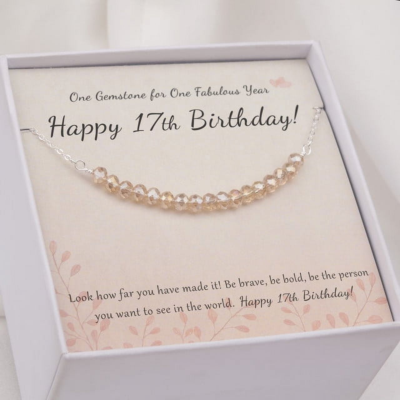 Anavia 17th Birthday Gifts for Girls, 925 Sterling Silver 17 Beads Necklace Gift for 17 Year Old Girl, 17th Birthday Gift Ideas for Daughter