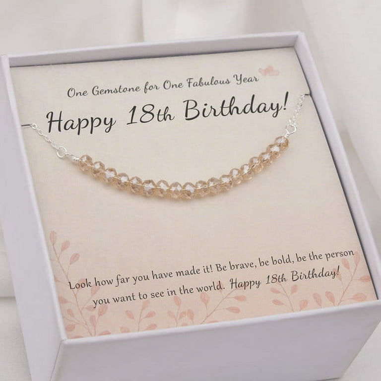Anavia 18th Birthday Gifts for Girls, 925 Sterling Silver Necklace, 18  Beads for 18 Year Old Girl 