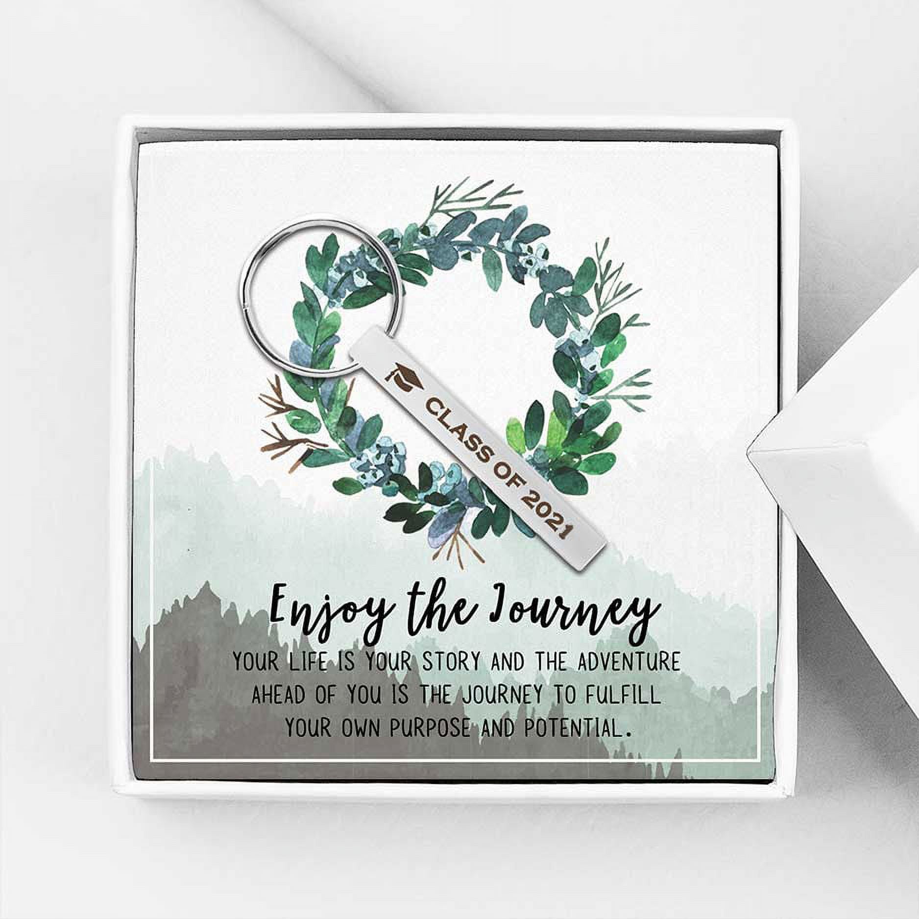 Anavia 2021 Graduation Gift for Her - High School | College Graduation Gift for Girls - Class of 2021 Graduation Gift for Friend -  Stainless Steel Engraved Necklace Jewelry