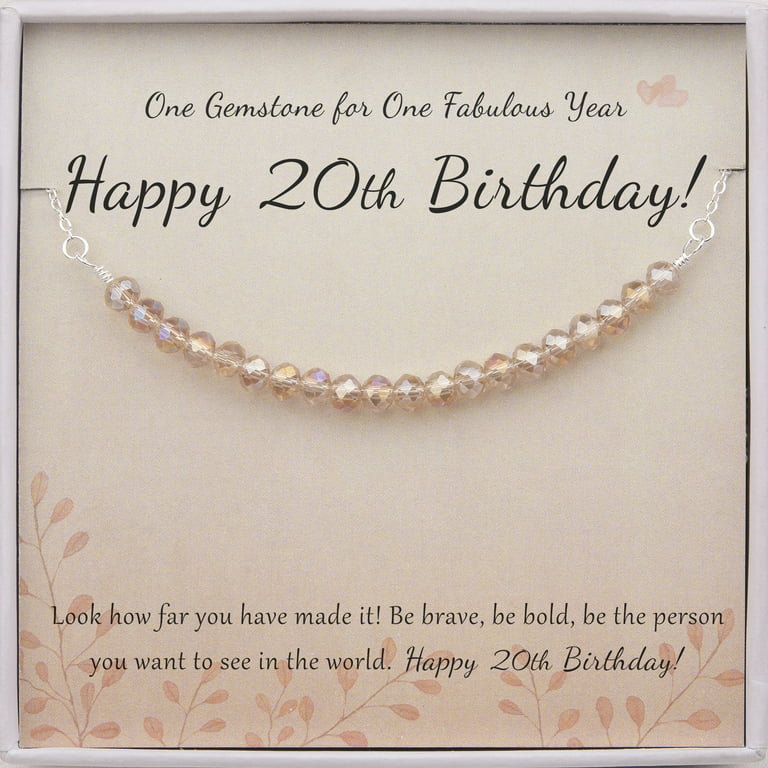 Anavia 20th Birthday Gift Ideas for Girls, 925 Sterling Silver 20 Beads Necklace for 20 Year Old Women, Custom 20th Birthday Gifts for Daughter[No