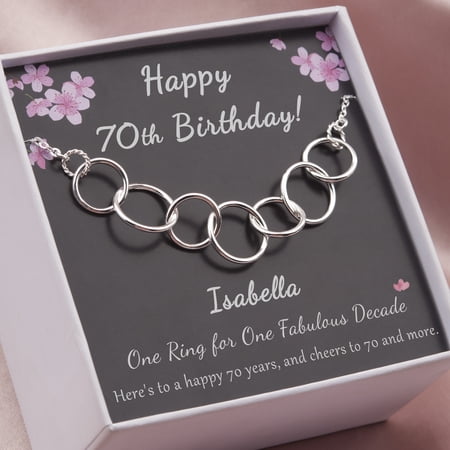 Anavia 70th Birthday Gift for Mom, 70 Year Old Birthday Gift for 70th Woman Friend -[7 Regular Circles, Custom Name]
