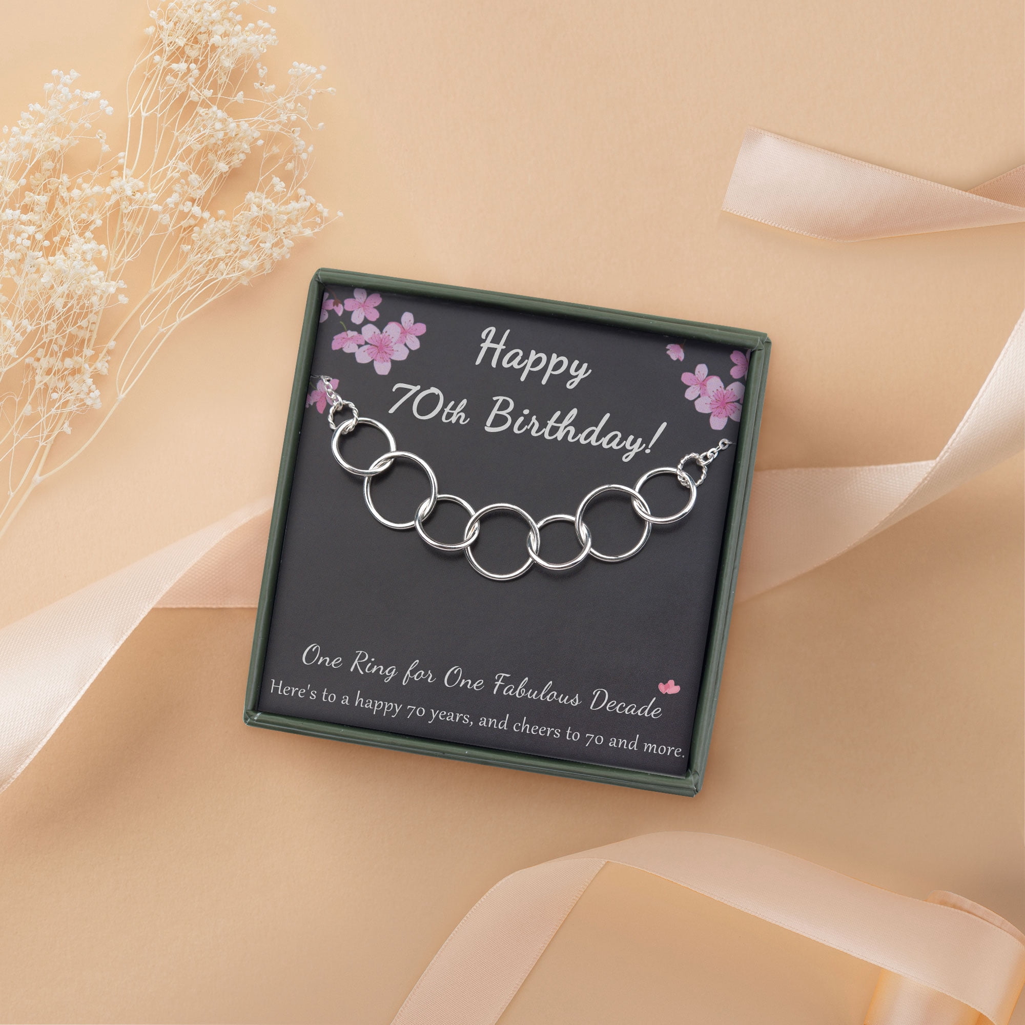 Anavia 70th Birthday Gift for Mom, 70 Year Old Birthday Gift for 70th Woman Friend -[7 Regular Circles, No Custom]