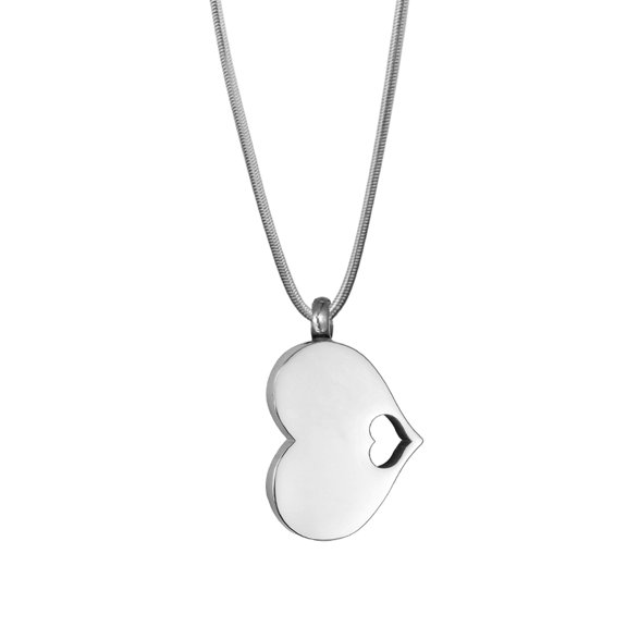 Anavia A Piece of My Heart Sideways Heart Cremation Pendant for Ashes Memorial Jewelry Ash Urn Keepsake with FREE Funnel Kit and Velvet Jewelry Box